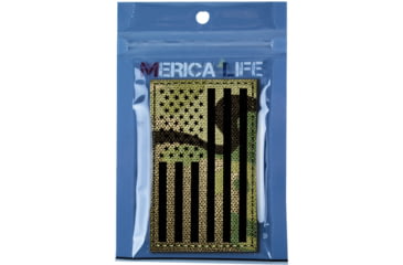 Image of Merica Life Reflective Fabric US Flag Reverse Patch, Multi-Cam, 3 x 2in, REF-MC-FLAG-REV