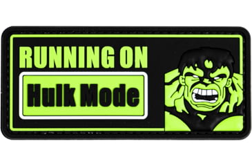 Image of Merica Life Running on Hulk Mode PVC Patch, 4 x 1.75, ROHM-GRN