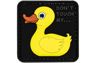 Image of Merica Life Tactical Rubber Duck, Dont Touch My Duck PVC Patch, Gray/Yellow, 2.2 x 2.2, DTMD