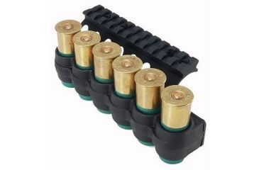 Image of Mesa Tactical SureShell Polymer Carrier and Rail for Moss 500/590, 12-GA, Black, 6-Shell, 4.75 in, 94880