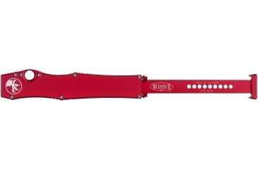 Image of Microtech Halo V TE OTF Automatic Knife, Red Handle, Black Tactical Plain X-MT150-1RD