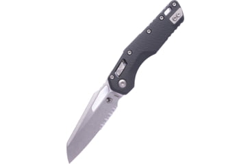 Image of Microtech MSI S/E Fluted G-10 Stonewash Partial Serrated 3.88in Folding Knife, Black, 210-11FLGTBK