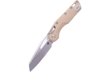 Image of Microtech MSI S/E Fluted G-10 Stonewash Partial Serrated 3.88in Folding Knife, Tan, 210-11FLGTTA