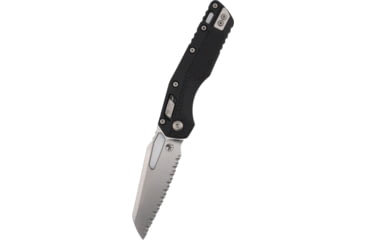 Image of Microtech MSI S/E Tri-Grip Injection Molded Black Stonewash Full Serr, Black, 210T-12PMBK