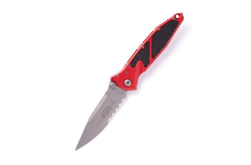 Image of Microtech Socom Elite S/E Apocalyptic Part Serrate 4in Folding Knife, Manual Folder, Red, 160-11APRD