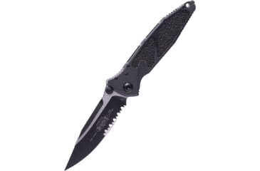 Image of Microtech SOCOM ELITE S/E-M BLACK TACTICAL PARTIAL SERRATED, Black, 160-2T