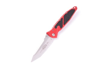 Image of Microtech Socom Elite Stonewash Part Serrate 4in Folding Knife, Manual Folder, Red, 161-11RD