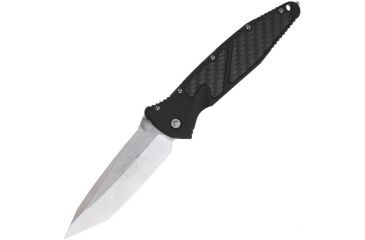 Image of Microtech SOCOM Elite TE Folding Knife, Black Handle, Stonewash Plain MT161-10