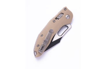 Image of Microtech Stitch Ram Lok S/E Black Full Serrate Fluted G-10 3.71in Folding Knife, Tan, 169RL-3FLGTTA