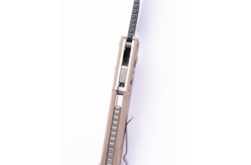 Image of Microtech Stitch Ram Lok S/E Black Full Serrate Fluted G-10 3.71in Folding Knife, Tan, 169RL-3FLGTTA