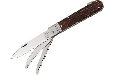 Image of Mikov Fixir Folding Knife,4.125in closed,Clip Blade,Genuine Deer Stag Handle MIK232XH3KP