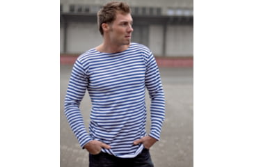 Image of MIL-TEC Striped Summer Sweater - Men's, Blue/White, Small, 10813000-902