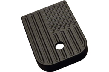 Image of MILSPIN Blacked Out Flag Magazine Base Plate, Glock 17/17L/18/19/19X/22/23/24/26/27/31/34/35, &quot;Blacked Out&quot; Cerakote on Stainless Steel, Fits the Following Glock Models: 17/17L/18/19/19X/, 1121118101