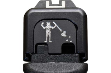 Image of MILSPIN Blackbeard's Flag Slide Back Plate, Glock, Gen 1-5, Black Cerakote on Stainless Steel, 111111011L