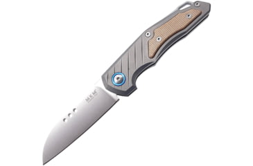 Image of MKM Root Slip Joint Natural Folding Knife, 2.75 satin finish Bohler M390 stainless blade, Sand blast finish titanium handle with natural can, MK RT-NCT