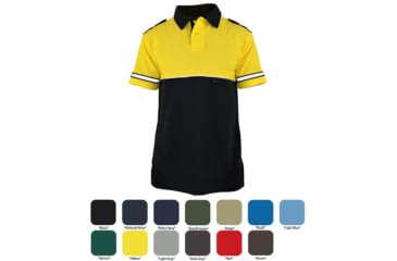 Image of MOCEAN Classic 2-Tone Short Sleeve Metro Polo, Royal/Black, 2XL, 0354-ROY-BLK-2XL
