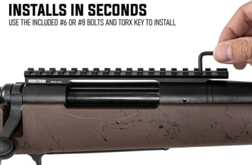 Image of Monstrum Remington 700 Long Action 17-Slot Picatinny Rail, 0 MOA, Black, RM153