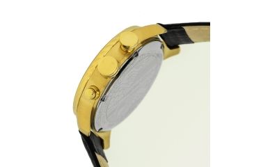 Image of Mens M38 Series Watch,43mm,Black Analog Dial,Gold Bezel,Black Leather Band