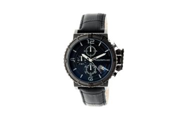 Image of Morphic M50 Series Leather Strap Watch, Black/Silver, Standard MPH5002