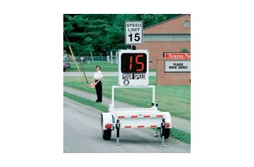 Image of Laser Atlanta Speed Patrol 18" Trailer package, with overspeed, high speed cutoff, 50 Watt solar, extra battery, and SpeedView traffic computer, measuring in miles per hour MPHPTRL18MEX