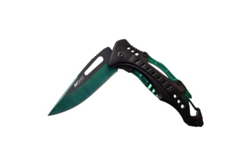 Image of Mtech Drop Point Spring Assisted Knife w/Bottle Opener, 3.5 in, 3Cr13 Stainless Steel Stainless Steel, Black/Green, MT-A705G2-GN