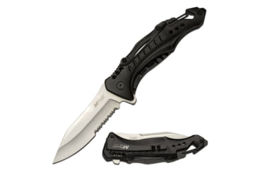 Image of Mtech Drop Point Spring Assisted Knife w/Bottle Opener, 3.5 in, 3Cr13 Stainless Steel Stainless Steel, Serrated, Carbon Fiber, MT-A705G2HS
