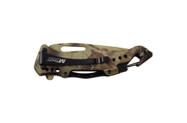 Image of Mtech Drop Point Spring Assisted Knife w/Bottle Opener, 3.5 in, 3Cr13 Stainless Steel Stainless Steel, Wood Camo, MT-A705G2-CA
