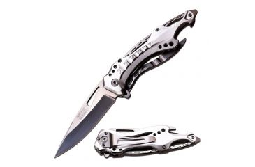 Image of Mtech Folding Blade, 3.75in, Stainless Steel Blade, Silver Anodized Aluminum Handle MT-A705SL