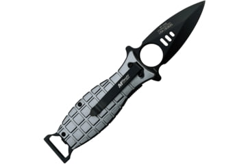 Image of Mtech Grenade Gray A/O Folding Knife, 4.75in Closed, 3.25in Black Oxide Coated Stainless Steel Blade, Gray Aluminum Handle, MT-A588GY