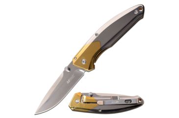 Image of Mtech Manual Folding Knive, 3.25in Blade, 3CR13 Steel Polished Blade Knive, Grey/Gold, MT-1032GD