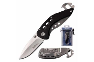 Image of Mtech MT-1016BK Manual Folding Knife, 2.1in, 3CR13 Stainless Steel, Spear Point, Steel Blade, G10 Handle, Black, MT-1016BK