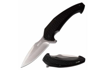 Image of Mtech MT-1063BK Manual Folding Knife, 3.25in, 3CR13 Stainless Steel, Harpoon Point, Steel Blade, Aluminum Handle, Black, MT-1063BK