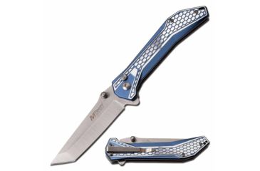 Image of Mtech MT-1085GY Manual Folding Knife, 3.25in, 3CR13 Stainless Steel, Tanto, Steel Blade, Aluminum Handle, Ice Blue, MT-1085IB