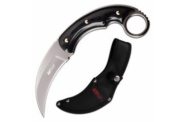 Image of Mtech MT-20-84MR Fixed Blade Knife, 3.5in, Stainless Steel, Karambit, Mirror Blade, Pakkawood Handle, Black, MT-20-84MR