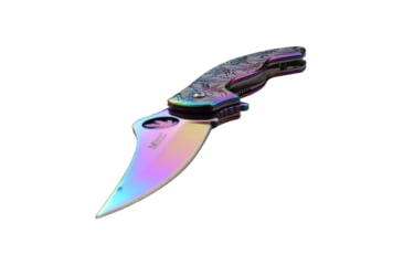 Image of Mtech Persian Spring Assisted Knife, 3.25 in, 3Cr13 Stainless Steel Stainless Steel, Rainbow, MT-A1172RB