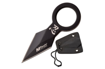 Image of Mtech Spear Point Fixed Blade Knife w/Bead Chain, 1.75 in, 3Cr13 Stainless Steel Stainless Steel, Black, MT-20-92BK