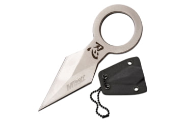 Image of Mtech Spear Point Fixed Blade Knife w/Bead Chain, 1.75 in, 3Cr13 Stainless Steel Stainless Steel, Satin, MT-20-92S