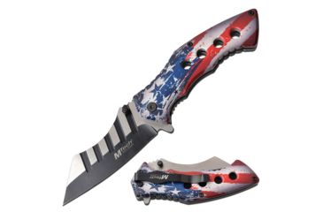 Image of Mtech Spring Assisted Folding Knive, 3.5in Blade, 8.25in Overall, 3CR13 Steel Blade Knive, Flag, MT-A1110A