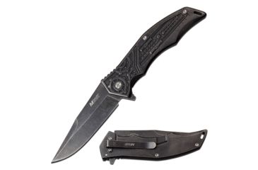 Image of Mtech Spring Assisted Folding Knive, 3.75in Blade, Frame Lock, 3CR13 Steel Stonewached Knive, Black, MT-A1095SW