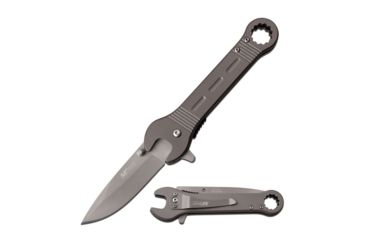 Image of Mtech USA MT-A1047GY 3CR13 Steel Blade Stainless Steel Handle Folding Knife MT-A1047GY