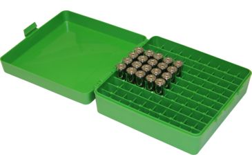 Image of MTM 100 Round 44 Magnum/45 Long Colt Green Pistol Ammo Box P1004410