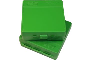 Image of MTM 100 Round 44 Magnum/45 Long Colt Green Pistol Ammo Box P1004410