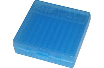 Image of MTM 100 Round 9MM-380 Blue Pistol Ammo Box,Clear Blue P100924