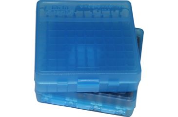 Image of MTM 100 Round 9MM-380 Blue Pistol Ammo Box,Clear Blue P100924