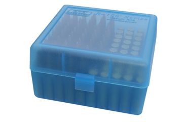 Image of MTM 100 Round Blue Medium Rifle 243/308 Caliber Ammo Box RM10024