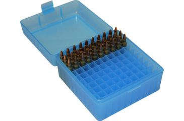 Image of MTM 100 Round Blue Small Rifle 17/223 Caliber Ammo Box RS10024