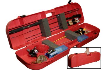 Image of MTM Ice Fishing Rod Box, Holds 8 Plus Accessories, Red, IFB30
