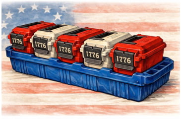 Image of MTM Limited Edition 1776 5-can Ammo Crate Mini, Red/White, AC5C-1776