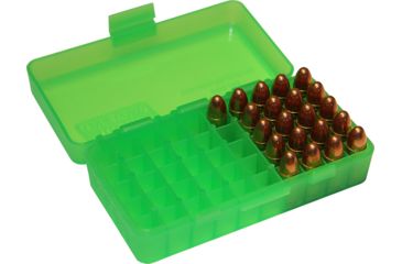 Image of MTM P50 Fliptop Box Handgun .380-9mm Clear Green