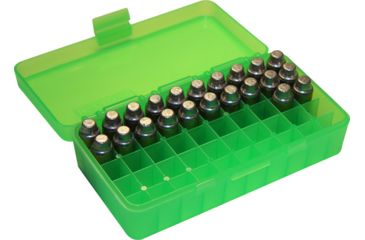 Image of MTM P50 Fliptop Box Handgun .45 ACP/10mm/.40 S&amp;W/.41 AE Clear Green